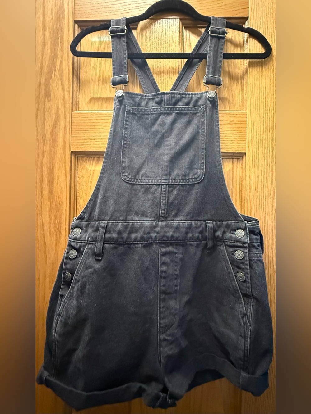 Madewell Women’s Washed Black Denim Overalls